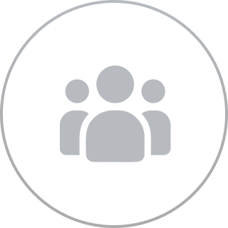 Group icon in black circular background.